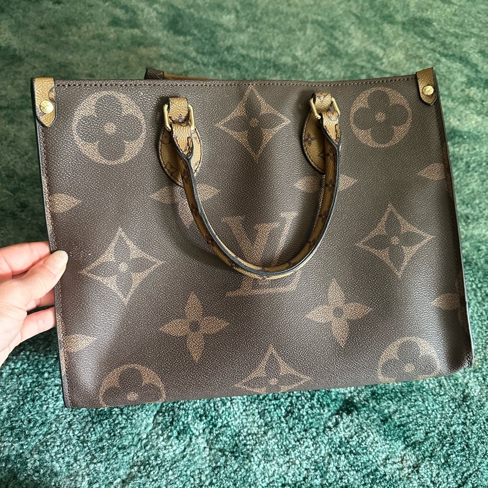 Brown and Tan monogrammed bag